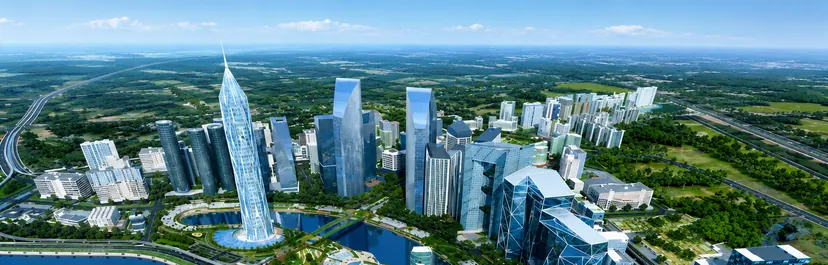 GIFT City IFSC skyline at Gandhinagar, Gujarat